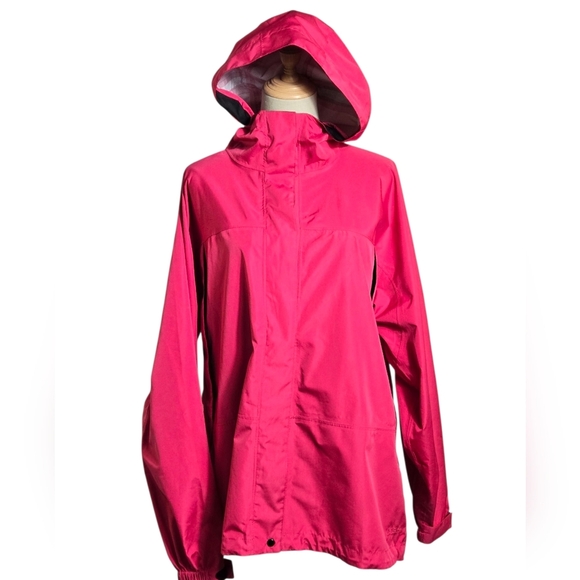 L.L. Bean Pink Rain Jacket with Hood Plus Size - Picture 1 of 7